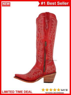 Durango Crush Knee High Snip Toe Leather Fashion Heel Boots